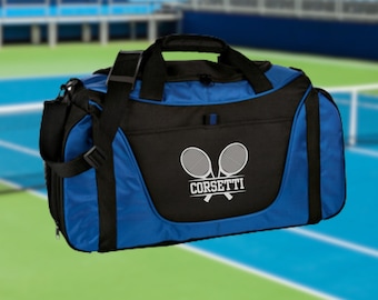 Bolsa de lona de tenis personalizada, bolsa deportiva personalizada, bolsa de viaje con monograma, bolsa de hombro atlética, regalo de entrenador de tenis, bolsa de jugador de tenis, bolsa de equipo