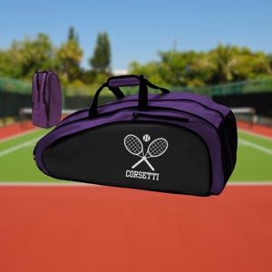 Personalized Tennis Bag, Custom Tennis Racquet Bag, Monogram Tennis Racket Holder, Gift for Husband, Gift for Wife, Tennis Christmas Gift