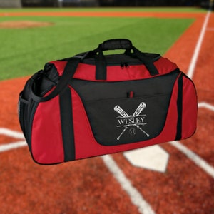Personalized Baseball Duffel Bag, Custom Sport Bag, Monogram Travel Bag, Athletic Shoulder Bag, Baseball Coach Gift, Baseball Equipment Bag image 4