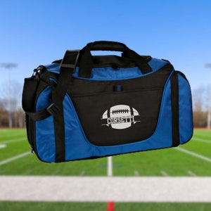 Personalized Football Duffel Bag, Custom Sport Bag, Monogram Travel Bag, Athletic Shoulder Bag, Football Coach Gift, Football Player Bag image 1
