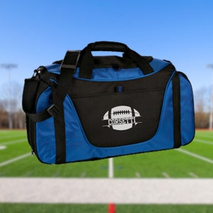 Personalized Football Duffel Bag, Custom Sport Bag, Monogram Travel Bag, Athletic Shoulder Bag, Football Coach Gift, Football Player Bag