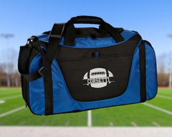 Gepersonaliseerde voetbal plunjezak, aangepaste sporttas, monogram reistas, atletische schoudertas, voetbalcoach cadeau, voetbalspeler tas