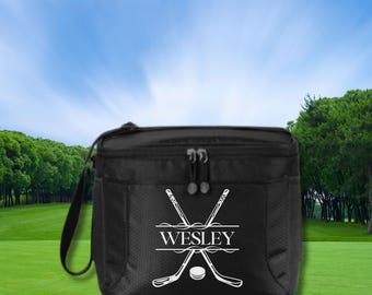 Personalized Hockey Cooler, 12 Pack Cooler, Custom Hockey Cooler, Hockey Coach Gift, Hockey Player Gift, Hockey Team Gift, Father's Day Gift