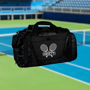 Personalized Tennis Duffel Bag, Custom Sport Bag, Monogram Travel Bag, Athletic Shoulder Bag, Tennis Coach Gift, Tennis Player Bag, Team Bag