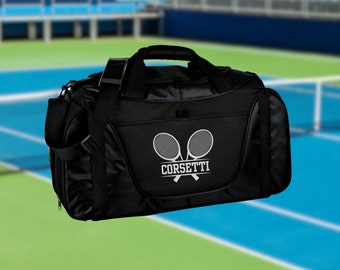 Bolsa de lona de tenis personalizada, bolsa deportiva personalizada, bolsa de viaje con monograma, bolsa de hombro atlética, regalo de entrenador de tenis, bolsa de jugador de tenis, bolsa de equipo