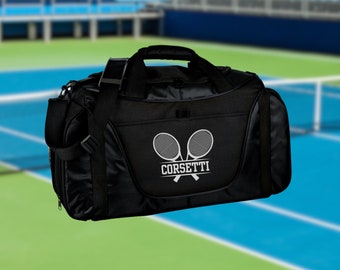 Gepersonaliseerde tennis plunjezak, aangepaste sporttas, monogram reistas, atletische schoudertas, tenniscoach cadeau, tennisspeler tas, teamtas