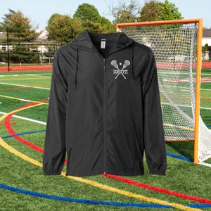 Men's Lightweight Lacrosse Jacket, Personalized Monogram Lacrosse Windbreaker, Custom Raincoat, Lacrosse Coach Gift, Lacrosse Team Gift