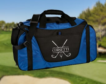 Personalized Golf Duffel Bag, Custom Sport Duffle Bag, Monogram Travel Bag, Athletic Shoulder Bag, Golf Gifts for Men, Father's Day Gifts