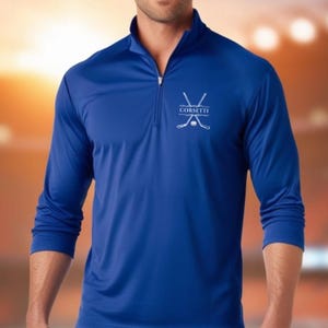Custom Hockey Quarter-Zip Pullover Sweatshirt, Lightweight Sweater for Husband, Personalized Hockey Gift, Unisex Hockey Jacket, Quarter Zip