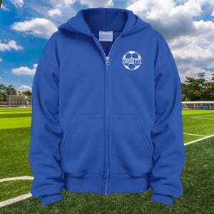 Felpa da calcio personalizzata per ragazzi, felpa con cappuccio personalizzata per bambini, maglione da calcio per ragazzi, regalo per il calcio, felpa con cerniera per il calcio, regalo per figlio, regalo per nipote