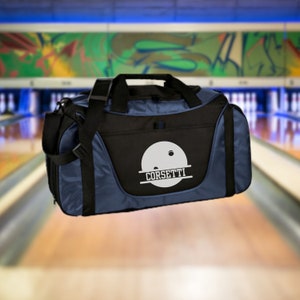 Personalized Bowling Duffel Bag, Custom Sport Bag, Monogram Travel Bag, Athletic Shoulder Bag, Bowling Coach Gift, Bowling Player Bag image 3