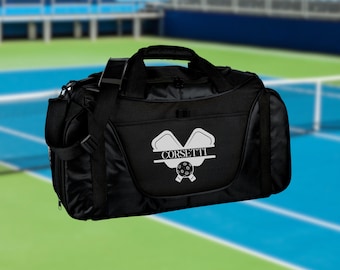 Gepersonaliseerde Pickleball-plunjezak, aangepaste sporttas, monogram reistas, atletische schoudertas, Pickleball-spelertas, teamclubtas