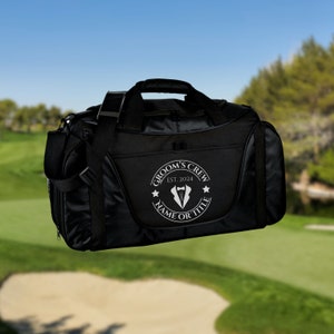 Personalized Groomsman Duffel Bag, Custom Sport Duffle Bag, Monogram Travel Bag, Athletic Shoulder Bag, Bachelor Party Gift, Proposal Gift image 2