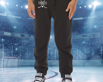 Jugend personalisierte Hockey Jogginghose, kundenspezifische Sporthose, Kinder Monogramm Jogginghose, Geschenk für Sohn, Geschenk für Tochter, Hockey-Liebhaber-Geschenk