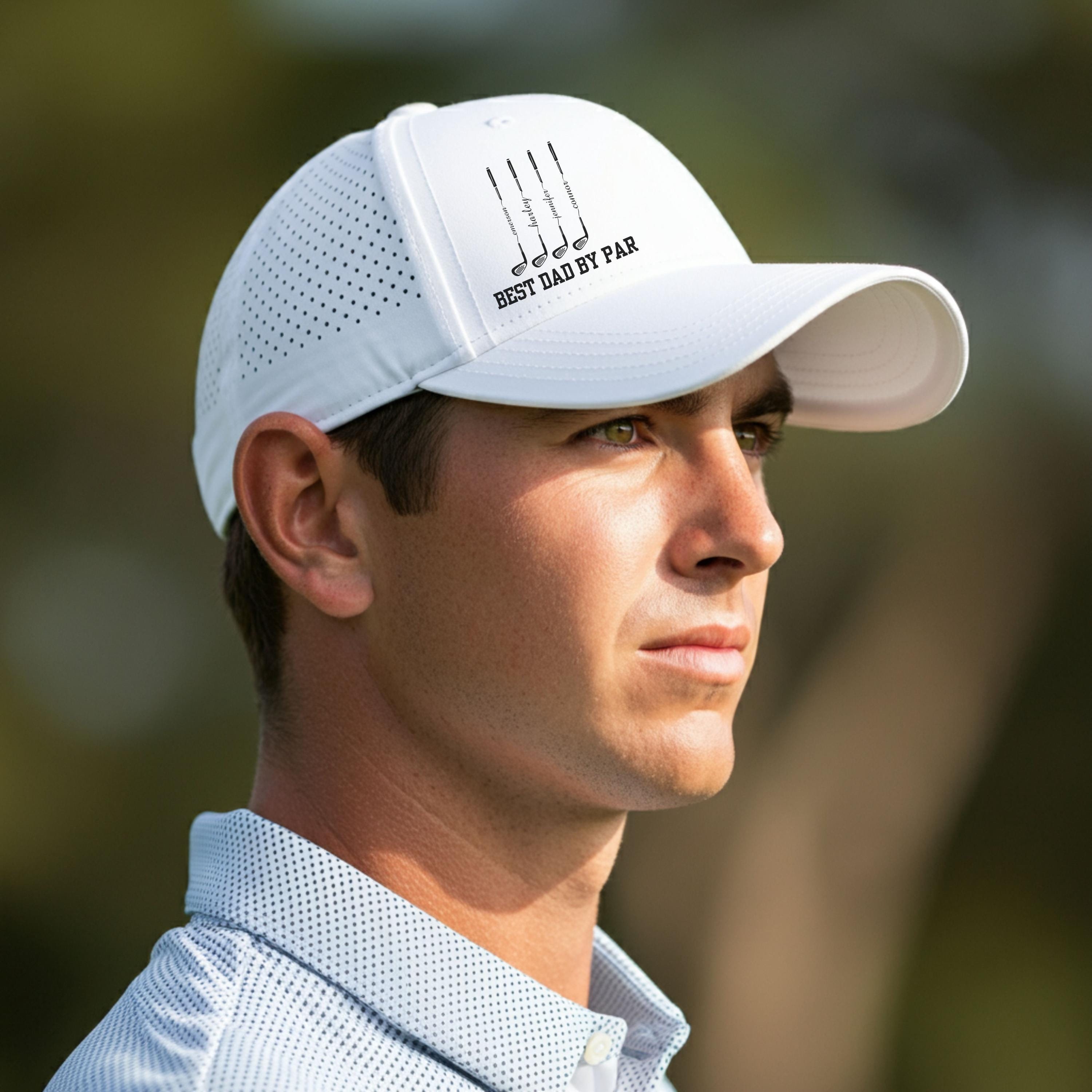 Personalized Perforated Golf Hat, Custom Golf Cap, Custom Baseball Hat, Sport Hat, Golf Gifts for Men, Gift for Dad, Gift for Husband, Papa