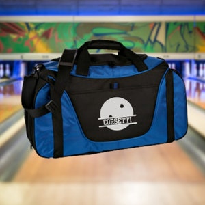 Personalized Bowling Duffel Bag, Custom Sport Bag, Monogram Travel Bag, Athletic Shoulder Bag, Bowling Coach Gift, Bowling Player Bag image 1