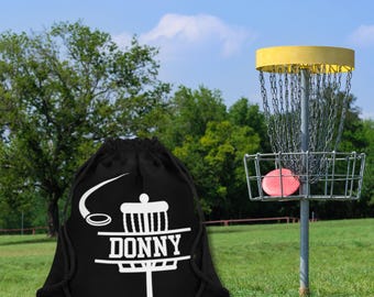 Torba do disc golfa na zamówienie, Spersonalizowana torba do disc golfa ze ściągaczem, Lekka torba do disc golfa, Prezent dla gracza disc golfa, Prezent dla trenera disc golfa