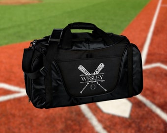 Personalized Baseball Duffel Bag, Custom Sport Bag, Monogram Travel Bag, Athletic Shoulder Bag, Baseball Coach Gift, Baseball Equipment Bag