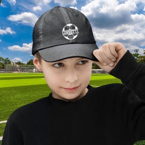 Kids Personalized Soccer Hat, Youth Custom Soccer Hat, Soccer Baseball Cap, Kid Custom Logo Hat, Soccer Monogram, Soccer Team Gift, Kid Gift