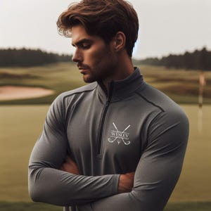 Personalized Lightweight Golf Sweatshirt, Quarter Zip Pullover Sweater, Custom Golf Gift, Gift for Golfer, Gift for Husband, Boyfriend Gift