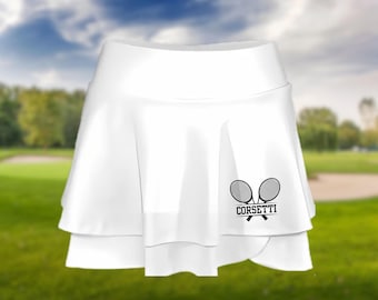 Falda pantalón de tenis personalizada para mujer, falda deportiva personalizada, licra Dry Fit, pantalones cortos de tenis para mujer, falda de tenis para mujer, regalo de tenis