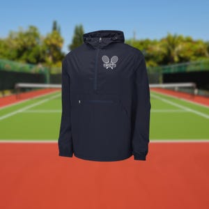 Mens Personalized Tennis Jacket, Packable Anorak, Custom Sport Jacket, Tennis Gift for Men, Tennis Coach Gift, Tennis Team Gift, Tennis Gift