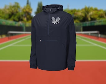 Mens Personalized Tennis Jacket, Packable Anorak, Custom Sport Jacket, Tennis Gift for Men, Tennis Coach Gift, Tennis Team Gift, Tennis Gift