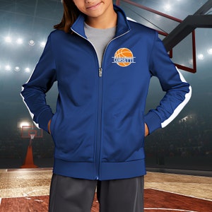 Youth Custom Basketball Jacket, Kids Personalized Sweater, Girls Basketball Sweater, Girls Basketball Gift, Basketball Zip Up, Gift for Son