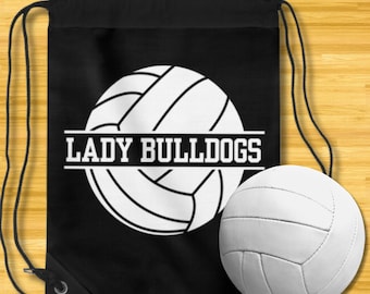 Custom Volleyball Bag, Personalized Drawstring Volleyball Bag, Lightweight Volleyball Bag, Gift for Volleyball Player, Volleyball Coach Gift