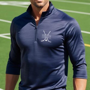 Custom Hockey Quarter-Zip Pullover Sweatshirt, Lightweight Sweater for Husband, Personalized Hockey Gift, Unisex Hockey Jacket, Quarter Zip
