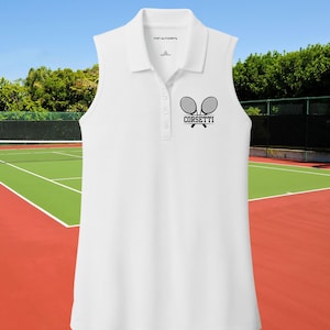 Benutzerdefiniertes Tennispolo für Damen, ärmelloses Poloshirt, Tennisgeschenk für sie, Damentennisgeschenk, Damenpolo, perfektes Geschenk für Frau, Freundin Bild 1