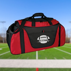 Personalized Football Duffel Bag, Custom Sport Bag, Monogram Travel Bag, Athletic Shoulder Bag, Football Coach Gift, Football Player Bag image 4