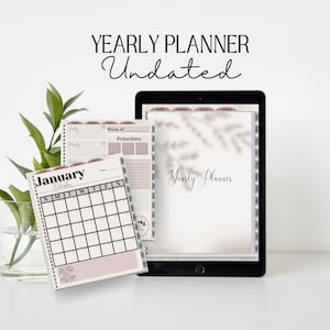 Digital planner, floral planner, Digital undated planner, GoodNotes planner, planner, Ipad digital planner, Simple planner