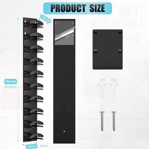 Wall Mounted 10 Cap Rack with Adhesive - Hat Holder for Baseball Caps, Towels, & More Wall Mounted Cap Rack - Adhesive Hat Holder