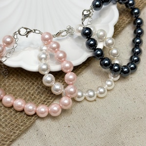 Pulsera elegante de perlas de Ohrid, pulsera clásica de perlas de Ohrid, pulsera delicada, joyería de boda, regalo de dama de honor, pulsera nupcial