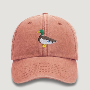 Vintage Duck Embroidered Hat, Comfort Colors Trucker Hat, Cool Bird Design Stich Unisex Baseball Cap, Birthday Dad Hat, Vintage Style Hats