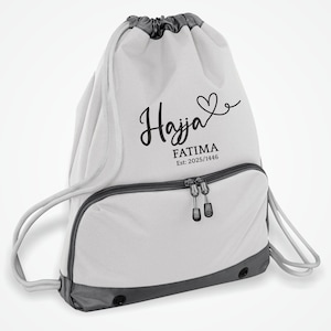 Custom Hajj Travel Sack Bag, Personalised Name/Est Date Hajj Bag, Islamic Gift for Pilgrim, Umrah/Hajj Travel Bag for Muslims, Hajj Gifts