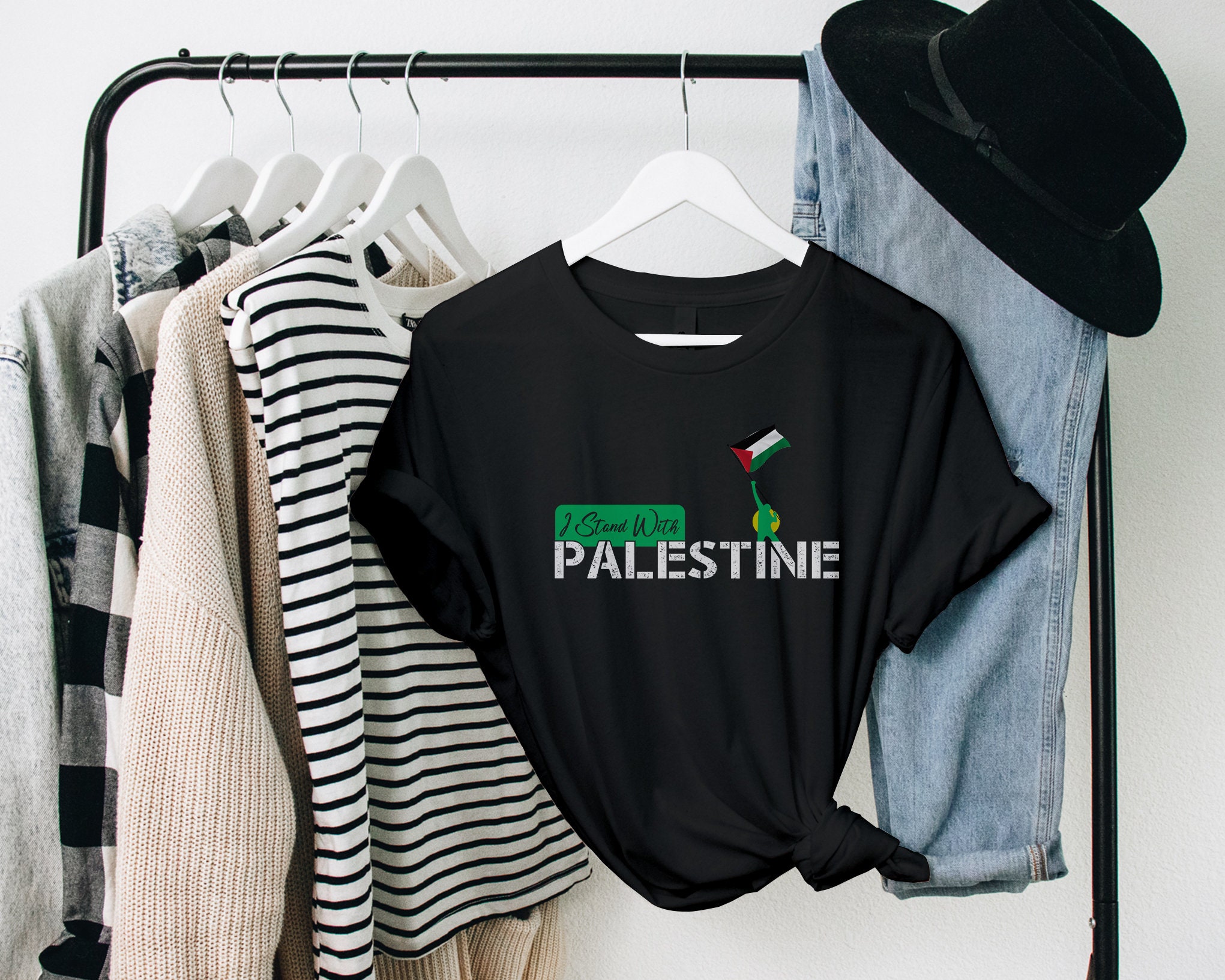Palestine Tshirt, Palestine Flag Printed Shirts, Palestine Crewneck