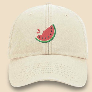 Palestine Vintage Hat, Embroidered Palestine Watermelon Flag Baseball Cap, Vintage Style 100 Cotton Unisex Trucker Hat, Comfy Colors Dad Hat