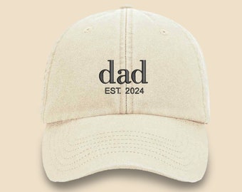 Embroidered Dad Caps, Personalized Name Father&#39;s Day Hats,100% Cotton Snapback Caps, Custom Est year Snapbacks, Special Gifts for Grandpa
