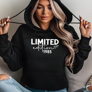40th Birthday Hoodie, Limited Edition 1985 Printed Hoodie, Personalised 1985 Jumper, 50th Birthday Hoodie, Birthday Gifts for His and Her