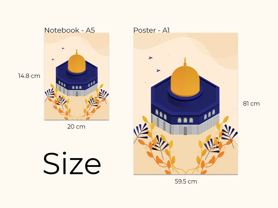Printable Palestine Poster & Notebook | Qobbat As-sakhra Mosque Poster ...