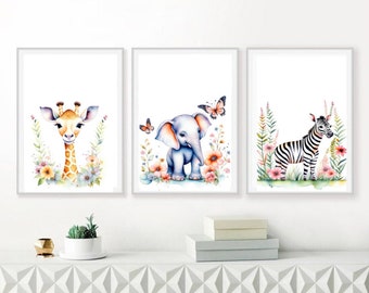 Nursery decor | Baby Nursery | Animals Nursery decor | Nursery prints| Nursery wall prints| Nursery wall art | Baby animal prints