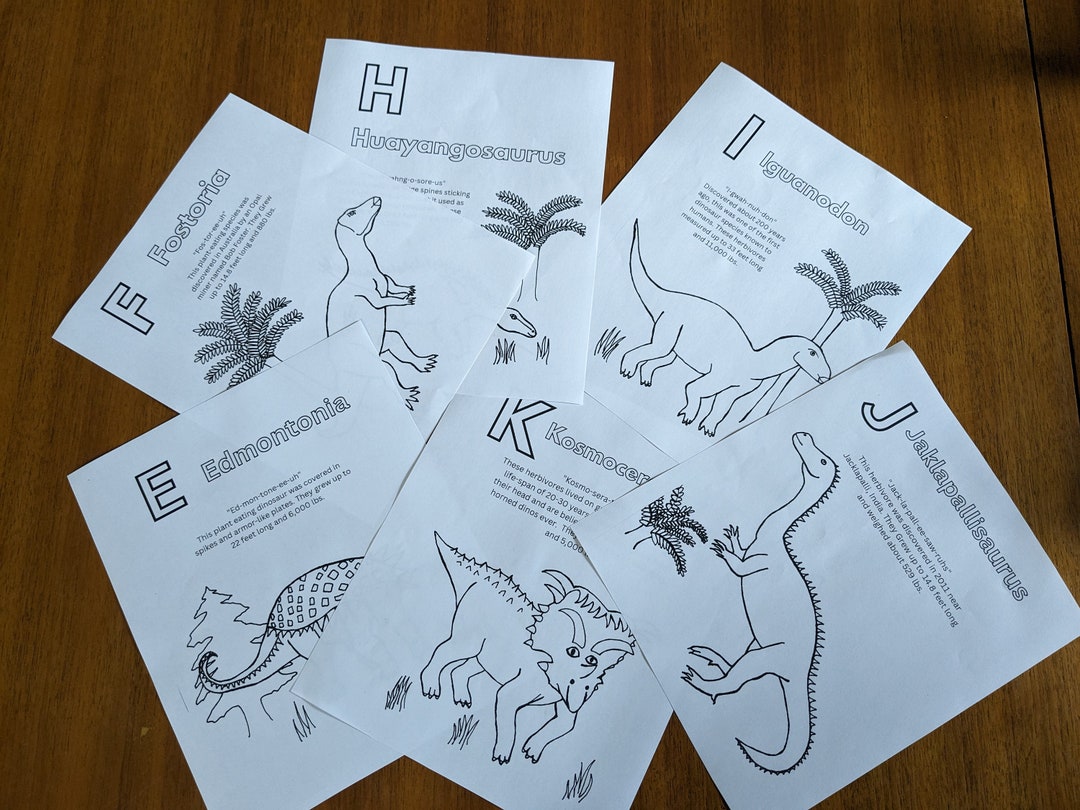 Dinosaur Alphabet Printable Coloring Pages Etsy Dinosaur Alphabet Printable Coloring Pages Etsy