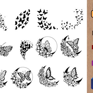 Flying Butterflies SVG Bundle Beautiful Butterfly Silhouette - Etsy