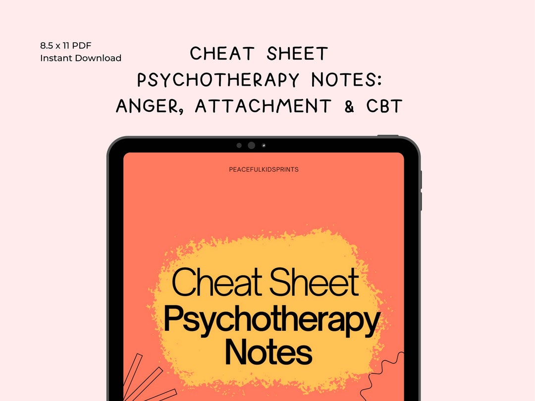 CBT Therapy Notes Cheat Sheet and Guide, Counselor Tools Psychologist ...