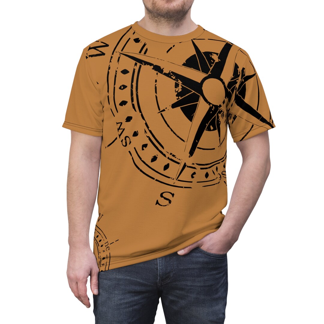 TF - Compass Abstract - Light Brown - Unisex Cut & Sew Tee (AOP) - Etsy