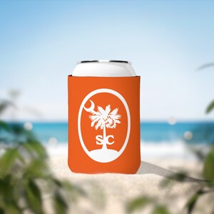 SC Palmetto Baum und Halbmond Oval - Can Coozie - Orange - KOSTENLOSER VERSAND