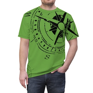TF - Compass Abstract - Green - Unisex Cut & Sew Tee (AOP)