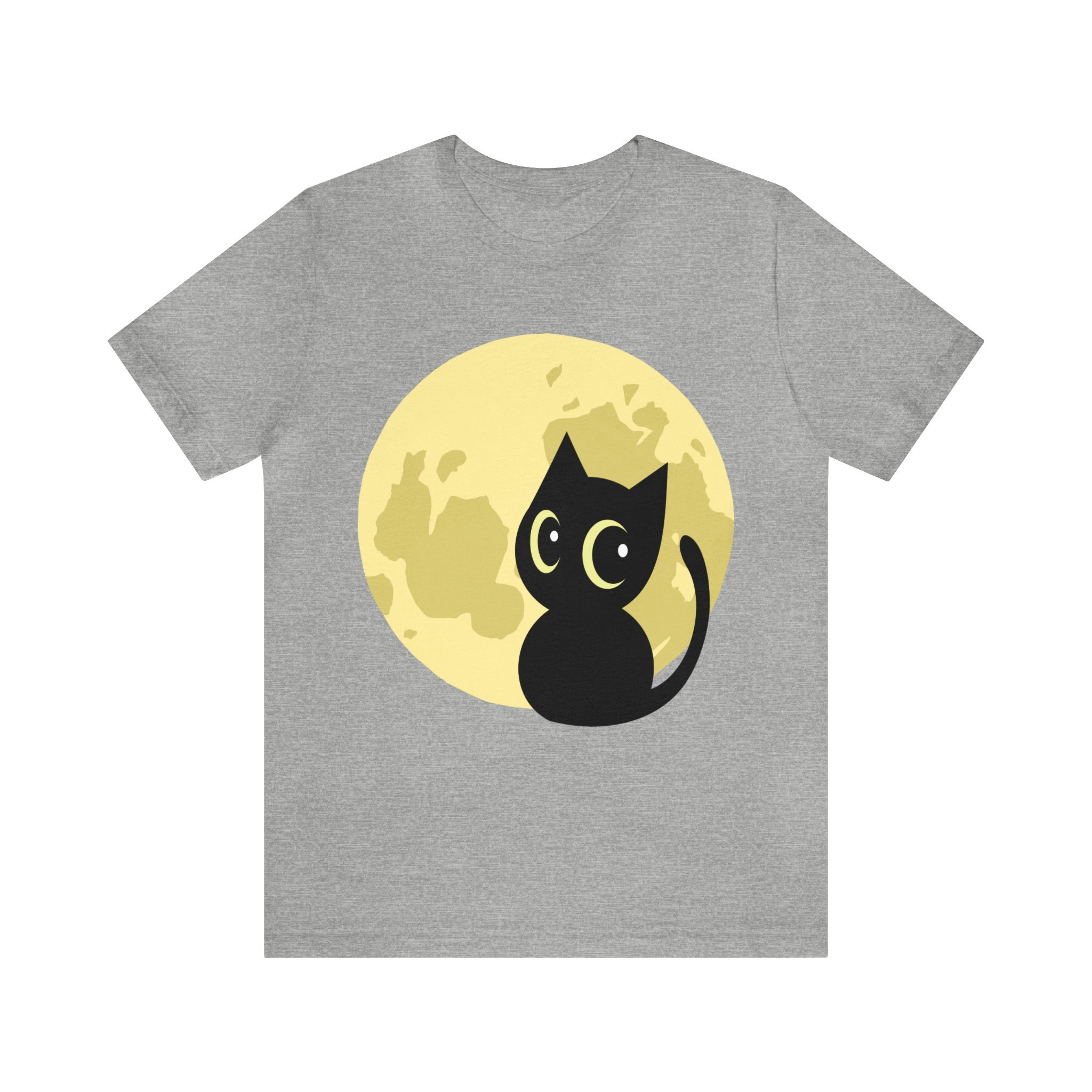 Discover Black Cat Shirt, Cat shirt, Black Cat Halloween Shirt, Cute Cat Shirt, Full Moon Tshirt, Gift for Cat Lovers, Cat Mom Gift,